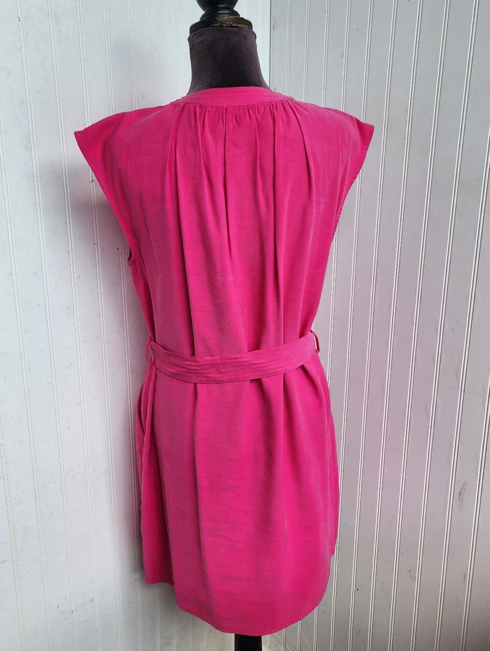 A Loves A Womens Pink Dress Belted Rayon Sleeveless Career Casual Cocktail Sz M